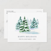 松エレガント木のクリスマスグリーティング ポストカード (正面/裏面)