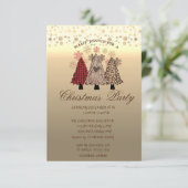 松カッコいいの木のドットのクリ企業のスマスパーティー 招待状 (スタンド正面)