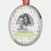 松カラフルの木のクリスマス写真 メタルオーナメント (左)