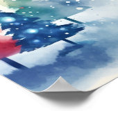 松カラフル木クリスマスポスター ポスター (角)