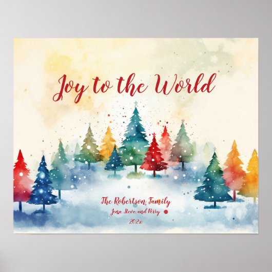 松カラフル木クリスマスポスター ポスター (正面)