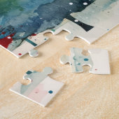 松カラフル木クリスマス ジグソーパズル (側面)