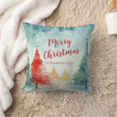 松カラフル木メリークリスマス クッション (ブランケット)