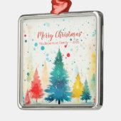 松カラフル木メリークリスマス メタルオーナメント (左)