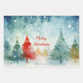 松カラフル木 ラッピングペーパーシート (正面2)