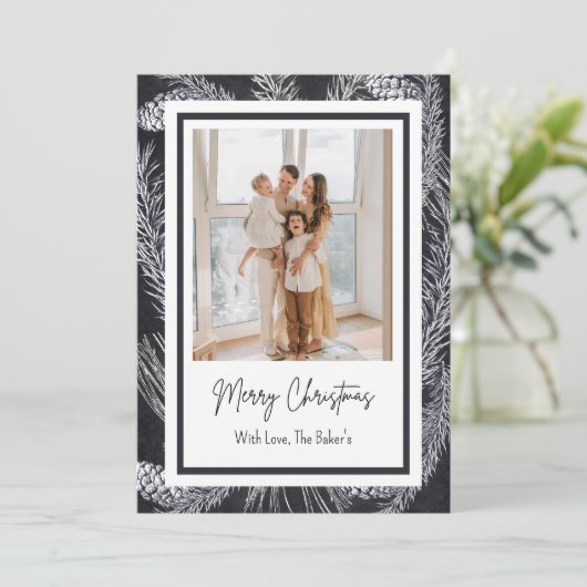 松クリスマスカード 招待状 (スタンド正面)