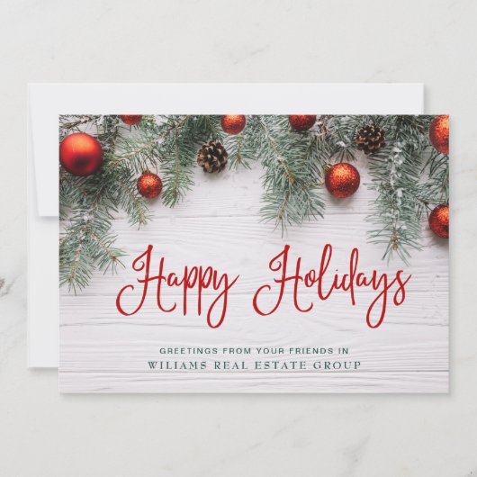 松コーンのクリスマスグリーティ素朴ング企業の シーズンカード (正面)