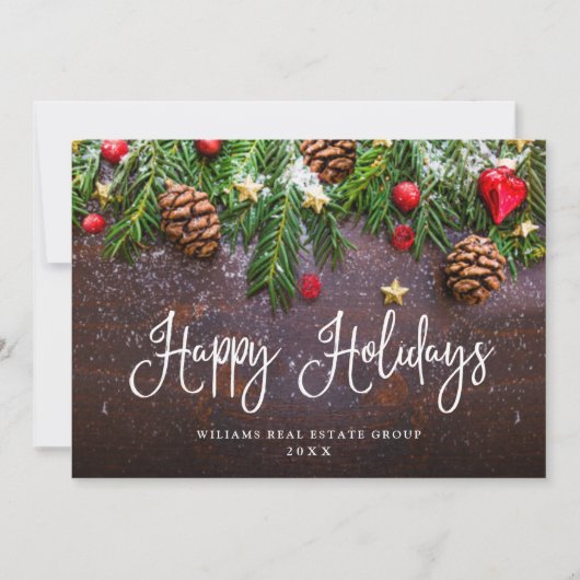 松コーンのクリスマスグリーティ素朴ング企業の シーズンカード (正面)