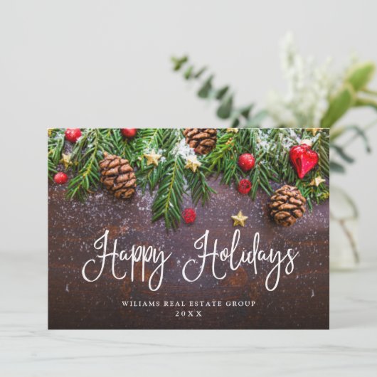 松コーンのクリスマスグリーティ素朴ング企業の シーズンカード (スタンド正面)