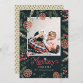 松コーンツリー |クリスマス・ホリデー |フォトカード シーズンカード (正面/裏面)