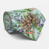 松コーンパターンクリスマスグリーン ネクタイ (ロール)