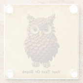 松コーンフクロウ ガラスコースター (裏面)