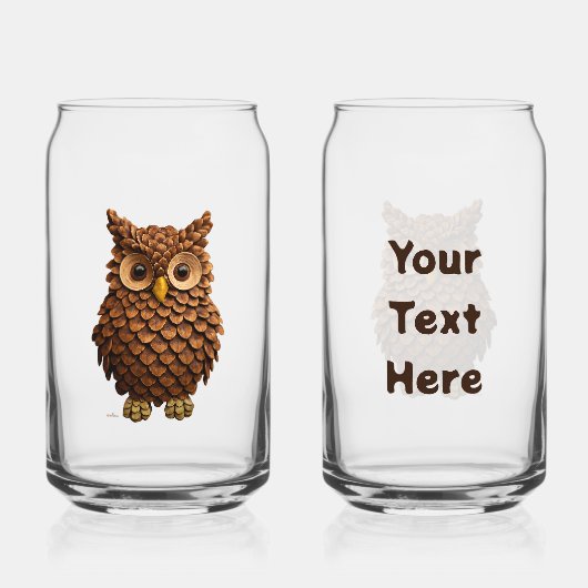 松コーンフクロウ ガラス缶 (正面)