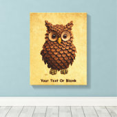 松コーンフクロウ キャンバスプリント (インサイチュ (ウッドフロア))