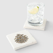 松コーンワイルダネスクリスマ絵を描ス ストーンコースター (横)