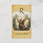松コーン冠モノグラム羊皮付き鹿 名刺 (裏面)