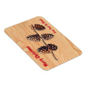 松コーン枝付き木材 マグネット (右側)