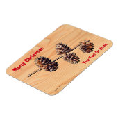 松コーン枝付き木材 マグネット (左側)