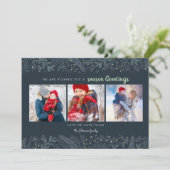 松スタイリッシュつる植物緑青の季節の挨拶 シーズンカード (スタンド正面)