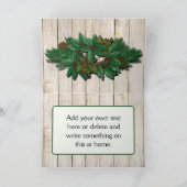 松スワッグ木材バックグランドクリスマスカード シーズンカード (内部)