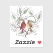 松ハート（鳥）ショウジョウコウカンチョウビニールステッカー シール (シート)