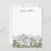 松パーソナライズされた林・山 ノートカード (正面)