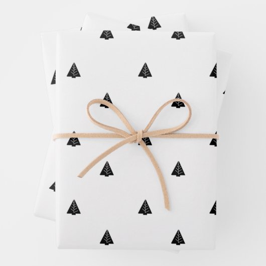 松ミニマルの木のクリスマス包装紙 ラッピングペーパーシート (インサイチュ)