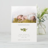 松ミニマル枝写真ベビー誕生発表 サンキューカード (スタンド正面)