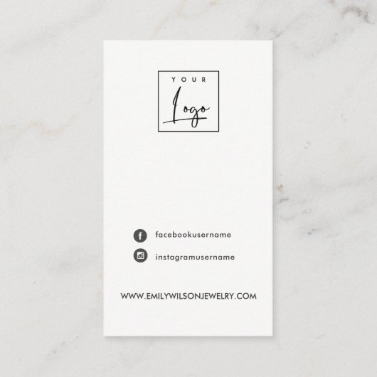 松ミニマル枝葉スタッドイヤリングディスプレイ 名刺 (裏面)