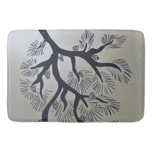 松モダンの木と松 バスマット (正面)