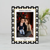 松モダンの木の縁ど写真 箔シーズンカード (立ち正面)