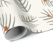 松モダンの緑の針模様 ラッピングペーパー (ロールコーナー)