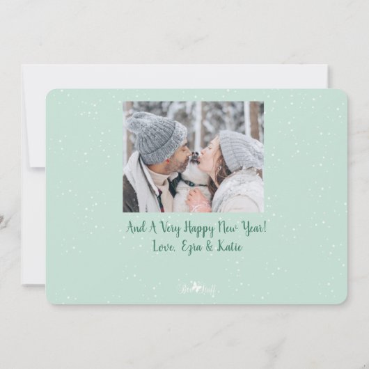 松モダン木の温かい願い | 3フォトホリデー カード (裏面)