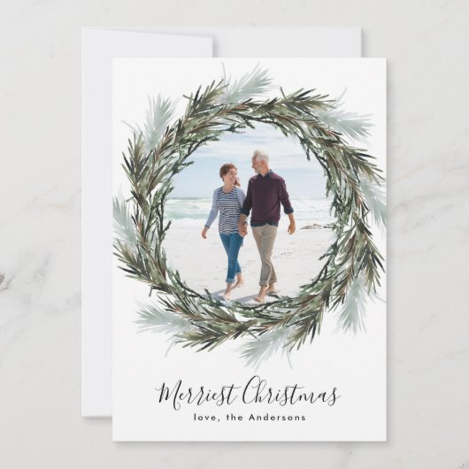 松リースクリスマスワン写真 シーズンカード (正面)