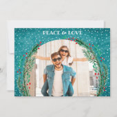 松リースターコイズクリスマスフォト シーズンカード (正面)