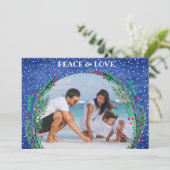 松リースブルークリスマスフォト シーズンカード (スタンド正面)