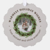 松リースメリークリスマスサークル写真 オーナメントカード (正面)