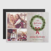 松リースメリークリスマス磁気フォトカード (正面/裏面)