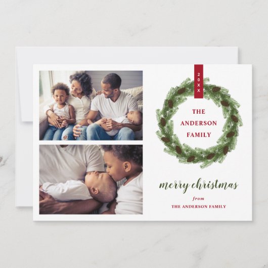 松リースメリークリスマス2写真 シーズンカード (正面)
