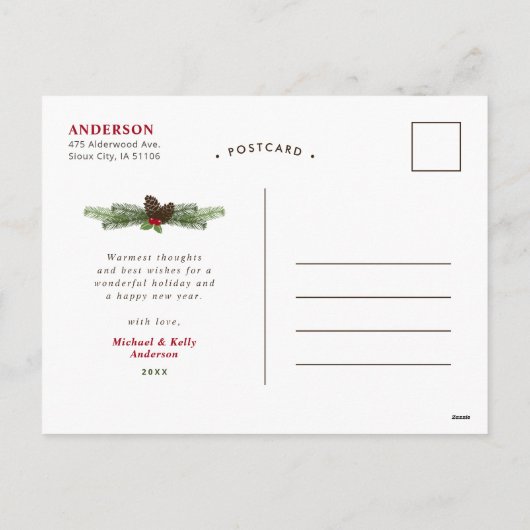 松リースメリークリスマス3写真 シーズンポストカード (裏面)