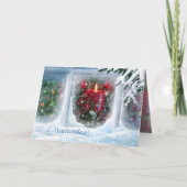 松ロシアの松、ろうそく付き聖降誕祭お目出し シーズンカード (正面)