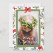 松写真金ゴールドフレームメリークリスマス シーズンカード (正面)