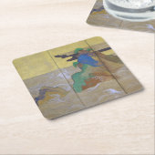 松島の波離れの俵屋宗達 スクエアペーパーコースター (アングル)