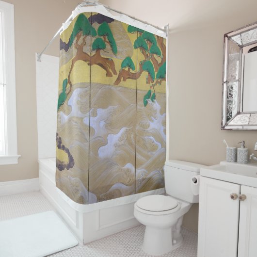 松島の波（右）俵屋宗達 シャワーカーテン (インサイチュ)