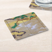 松島の波（右）俵屋宗達 スクエアペーパーコースター (アングル)