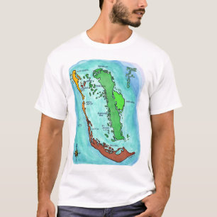 松島サニベルCaptiva諸島フロリダマップ Tシャツ