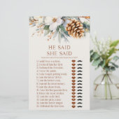 松彼は彼女はブライダルシャワーゲームを言った 便箋 (スタンド正面)