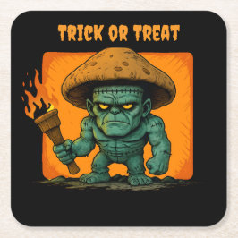 松明とキノコ獣 スクエアペーパーコースター