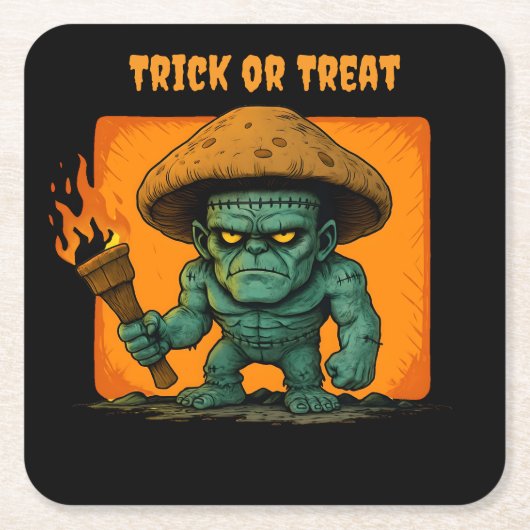 松明とキノコ獣 スクエアペーパーコースター (正面)