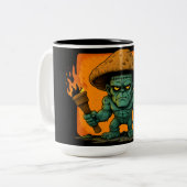 松明とキノコ獣 ツートーンマグカップ (正面左)